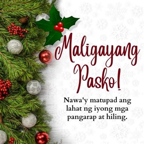 MERRY CHRISTMAS IN TAGALOG.